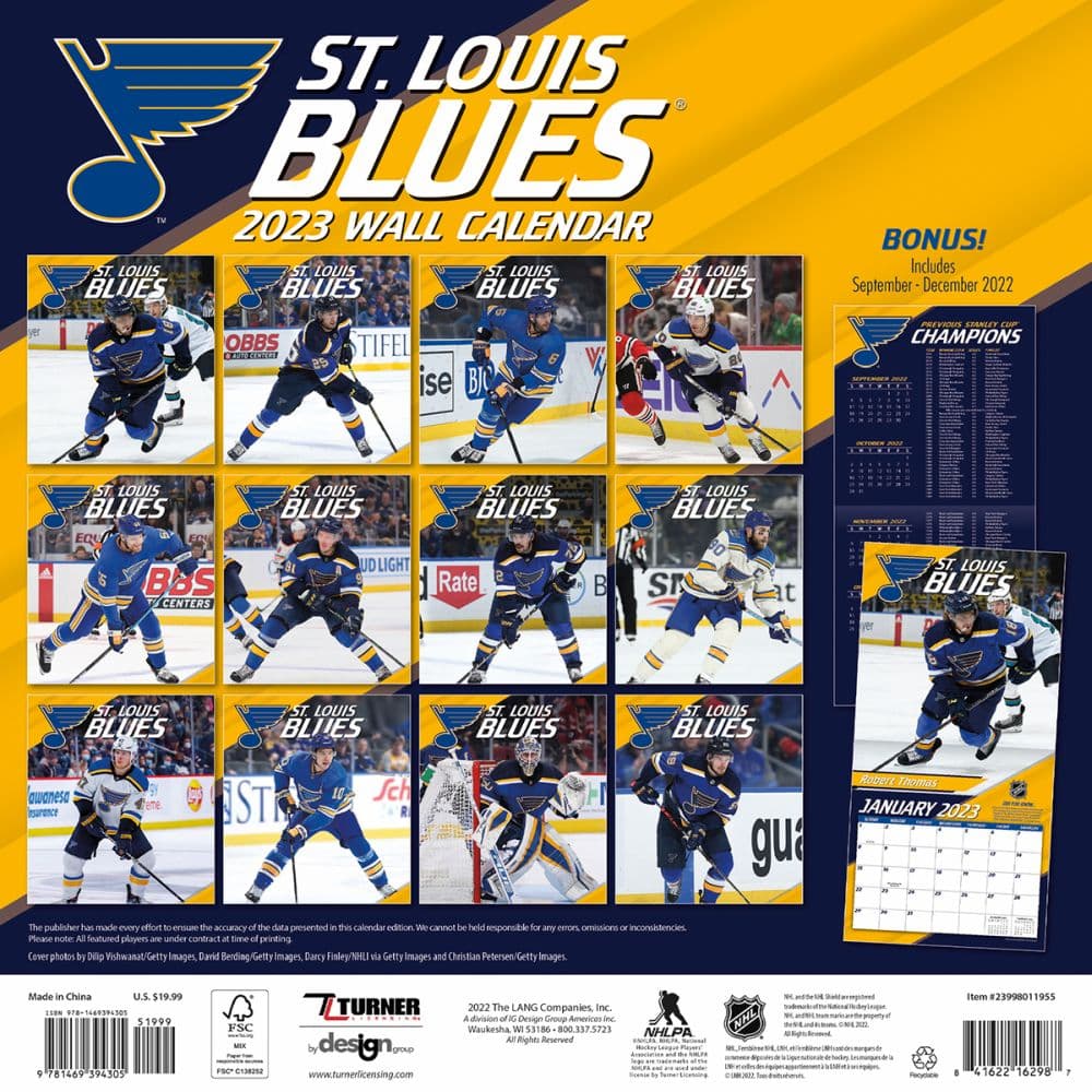 NHL St Louis Blues 2023 Wall Calendar - Calendars.com