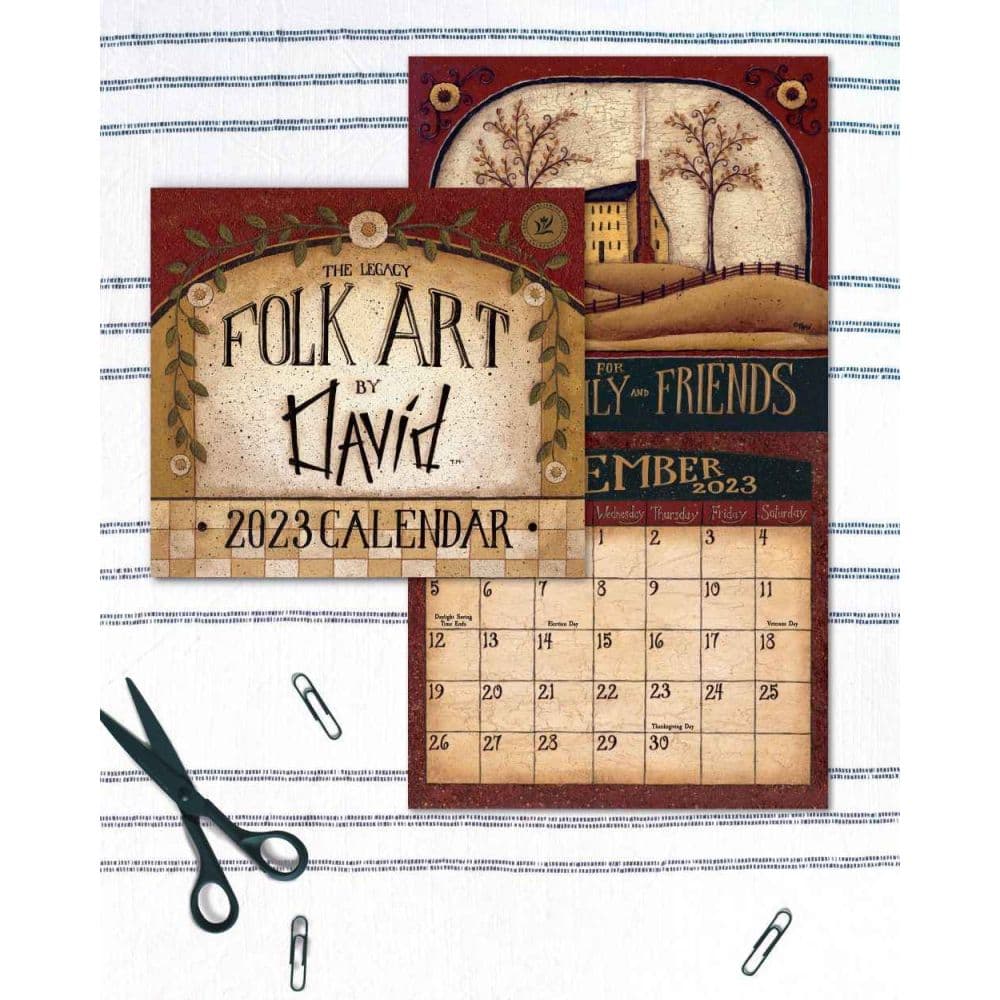 Folk Art by David 2023 Wall Calendar - Calendars.com