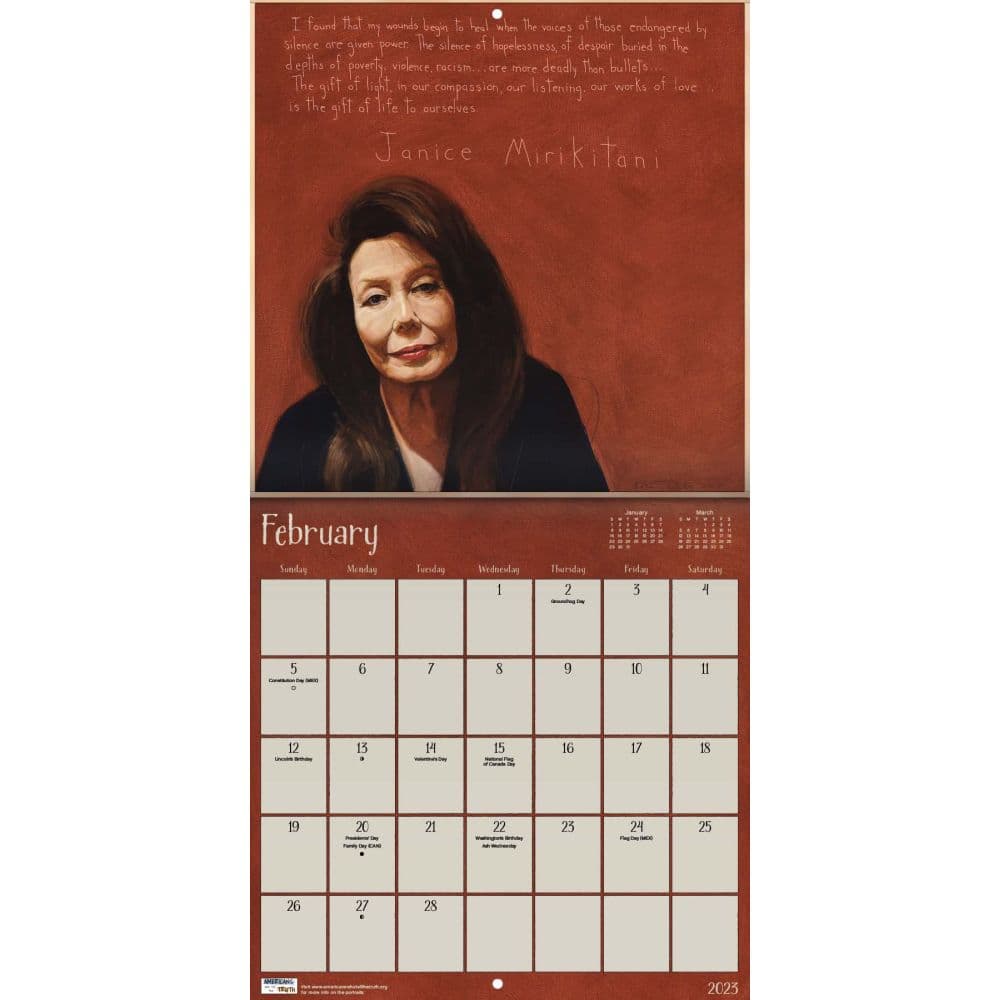 Racial Justice Americans 2023 Wall Calendar