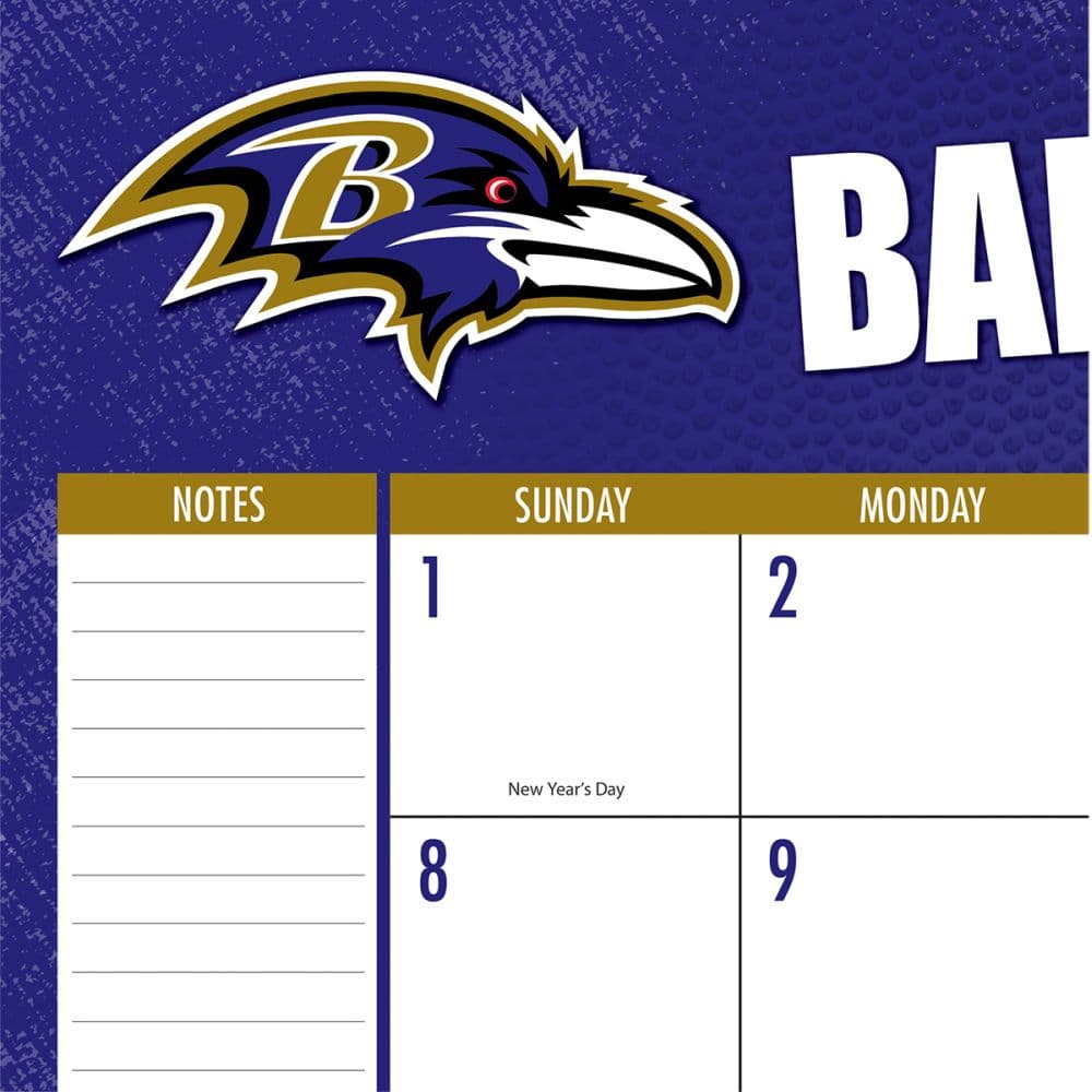 : TURNER SPORTS Baltimore Ravens 2022 Box Calendar (22998051430)  : Office Products