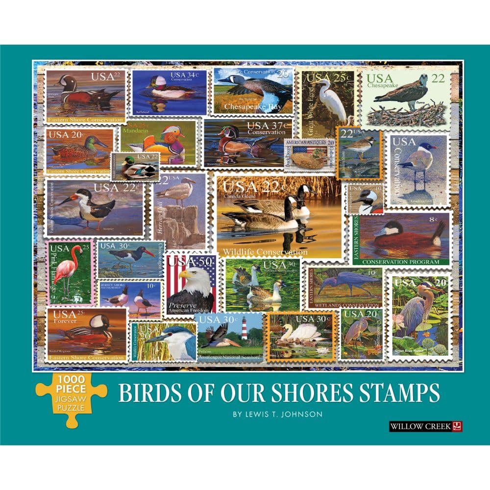 Birds Of Our Shores Stamps 1000 Piece Puzzle Fourth Alternate  Image width=&quot;1000&quot; height=&quot;1000&quot;