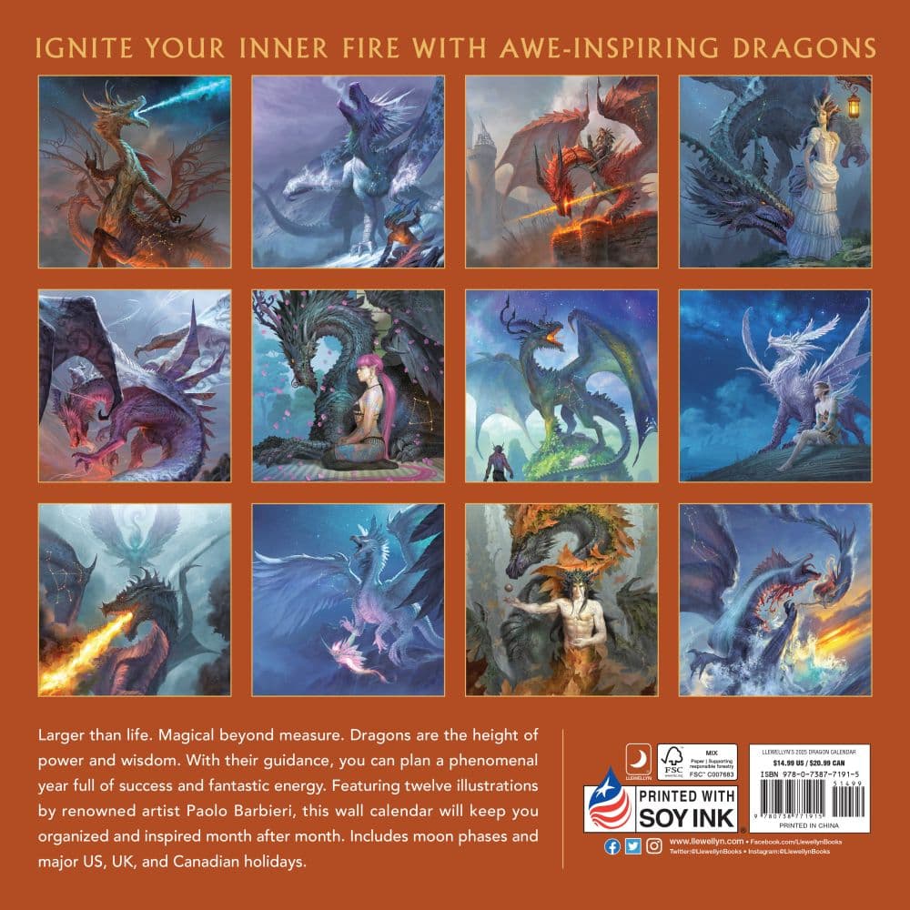 Dragon 2025 Wall Calendar Third Alternate Image width="1000" height="1000"