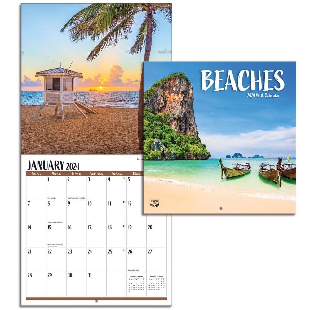 Beaches Photo 2024 Mini Wall Calendar