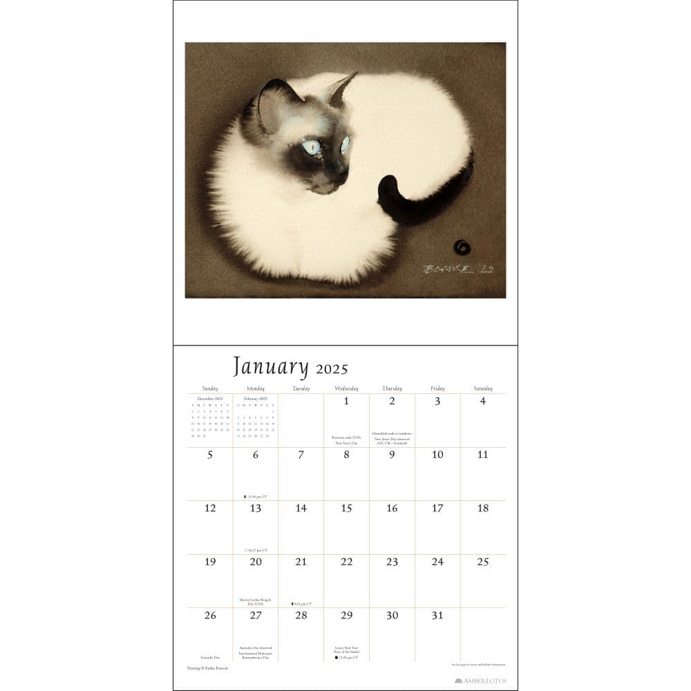 Artful Cat 2025 Wall Calendar