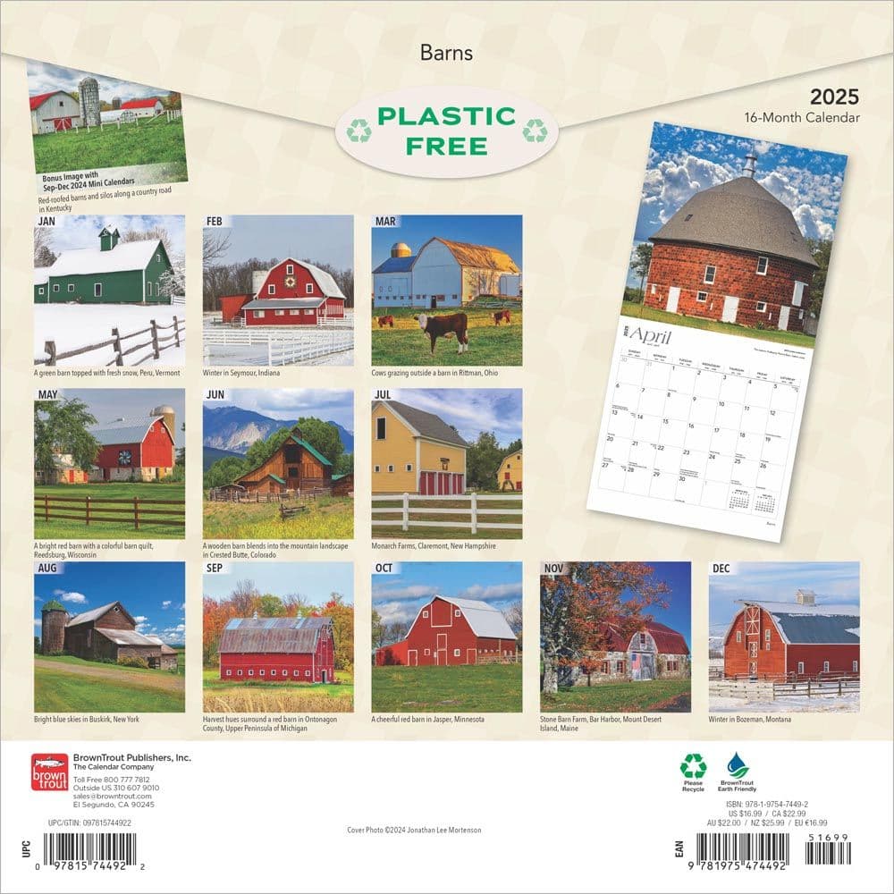 Barns 2025 Wall Calendar