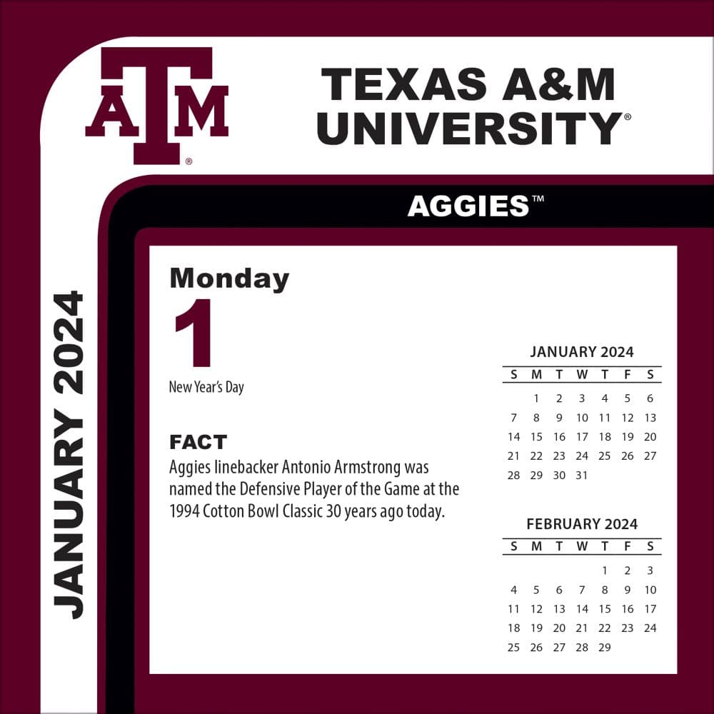 COL Texas A&amp;M Aggies 2024 Desk Calendar Second Alternate Image width=&quot;1000&quot; height=&quot;1000&quot;
