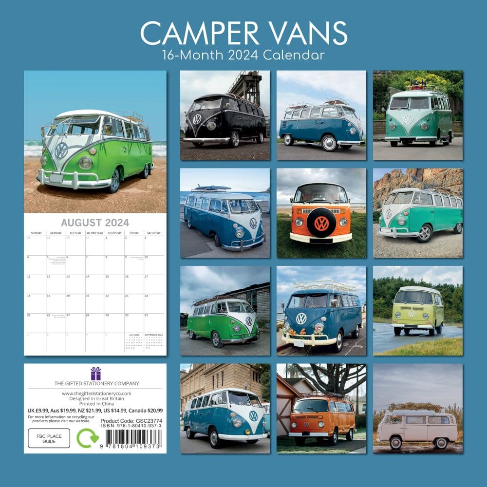 Camper Vans 2024 Wall Calendar