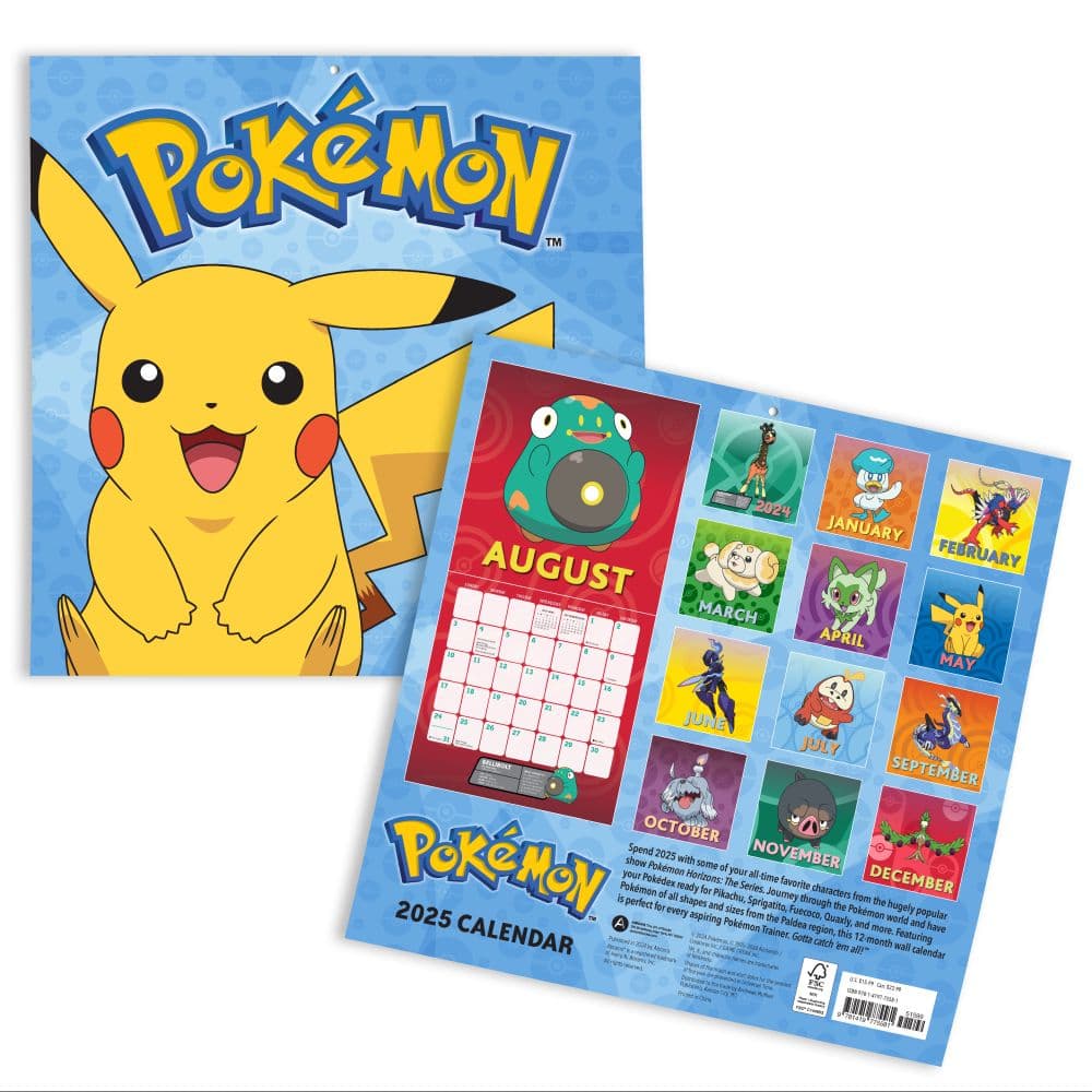 Pokemon 2025 Wall Calendar First Alternate Image