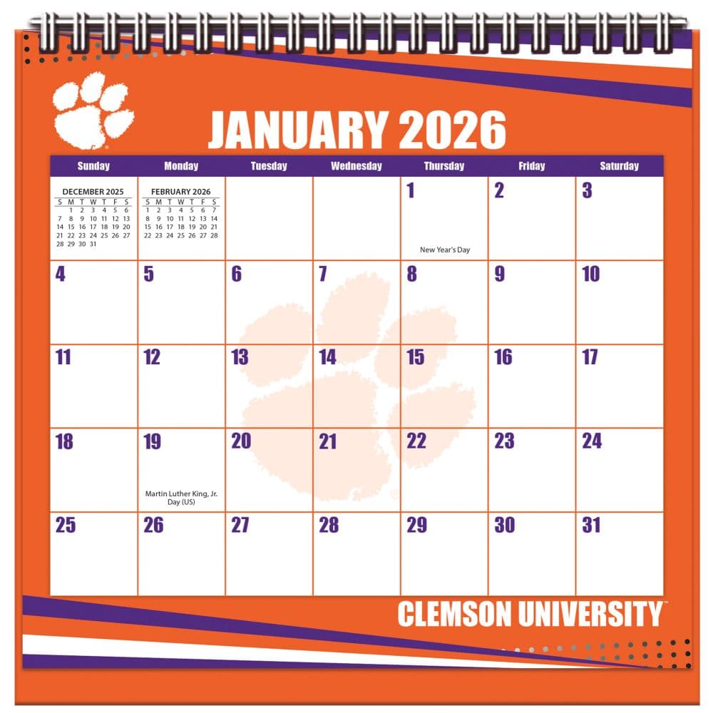 Clemson Tigers 2026 Easel Desk Calendar Second Alternate Image