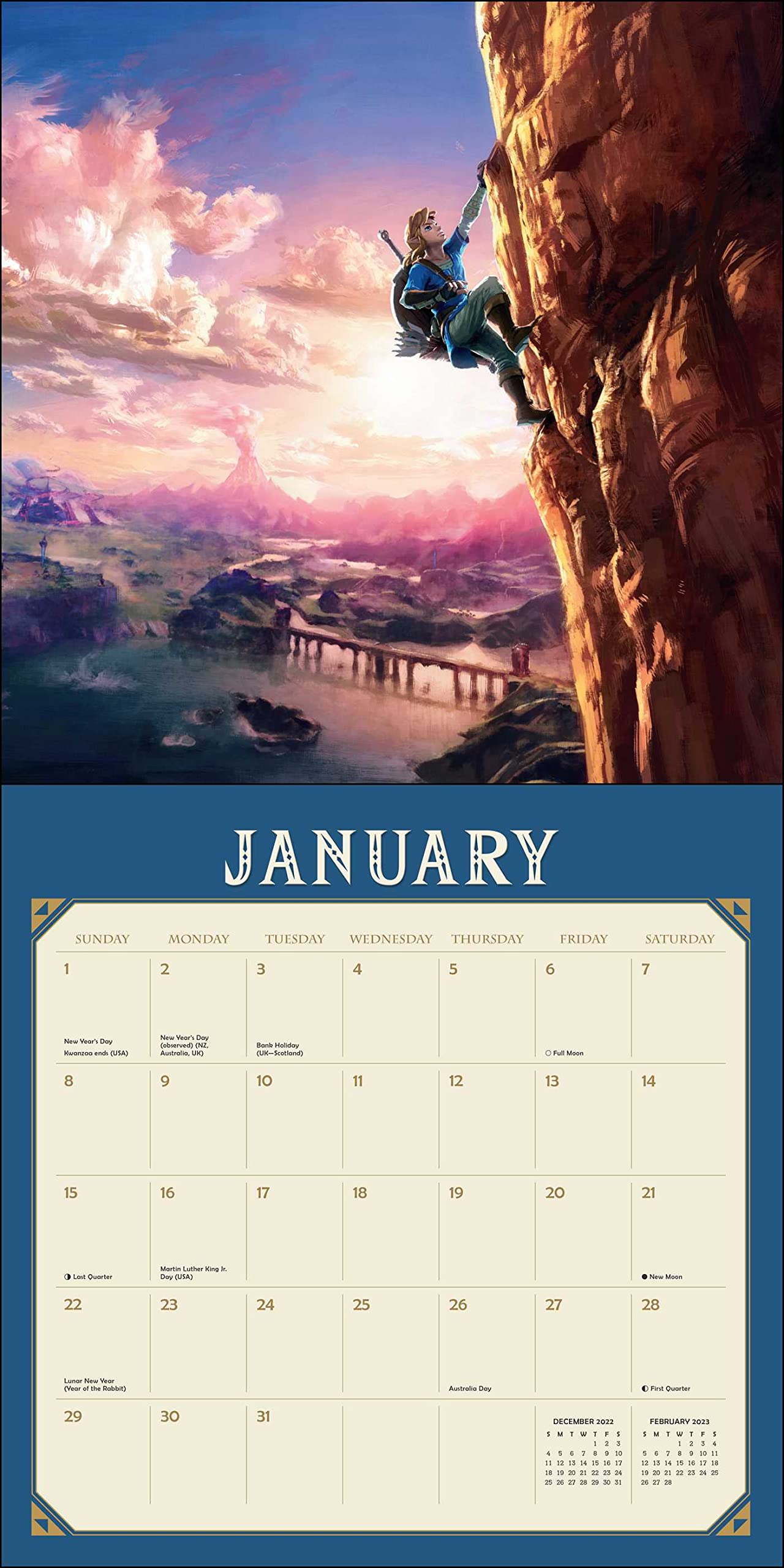 Zelda 2023 Calendar Legend Of Zelda Breath Of The Wild 2023 Wall Calendar - Calendars.com