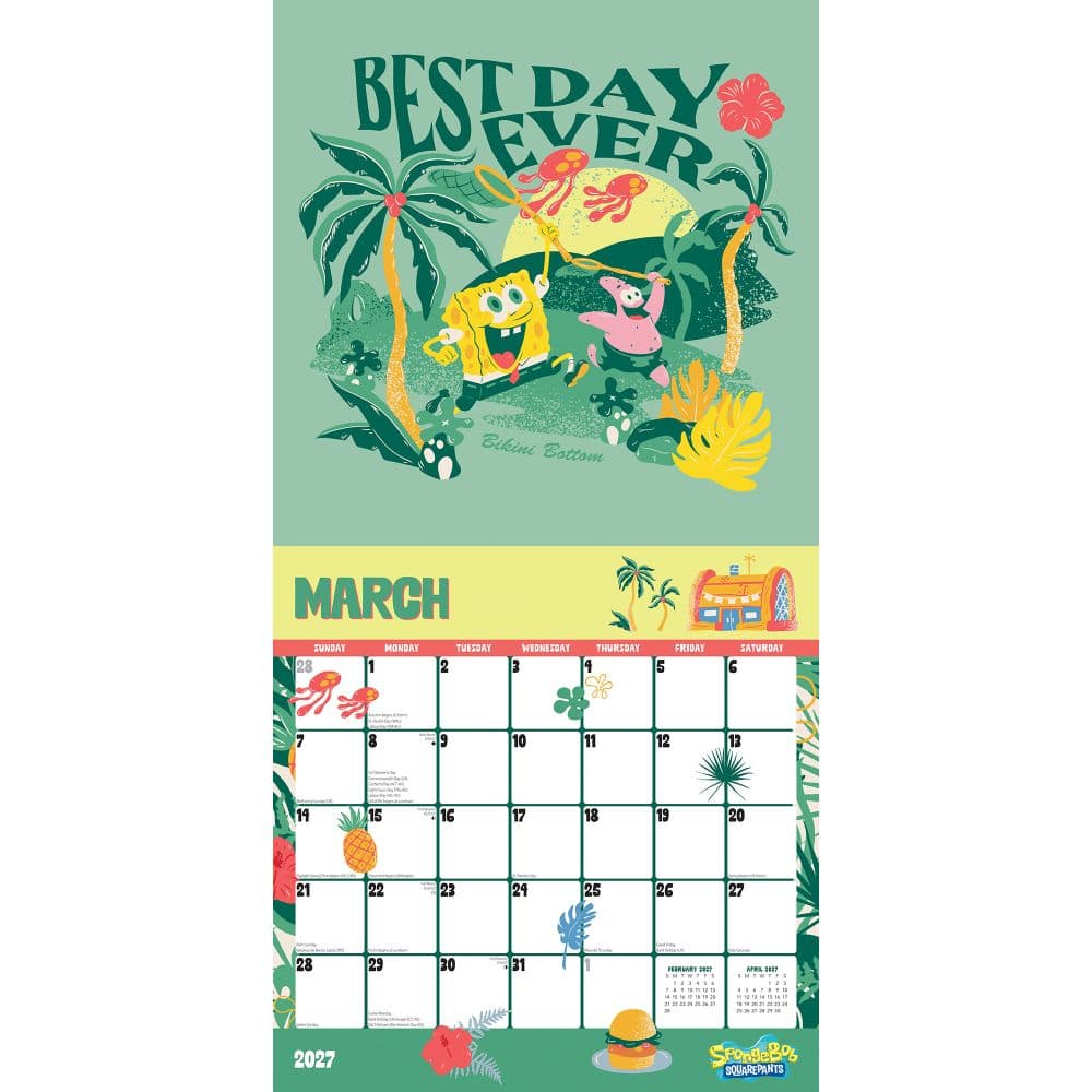 Spongebob Squarepants 2027 Wall Calendar Second Alternate Image