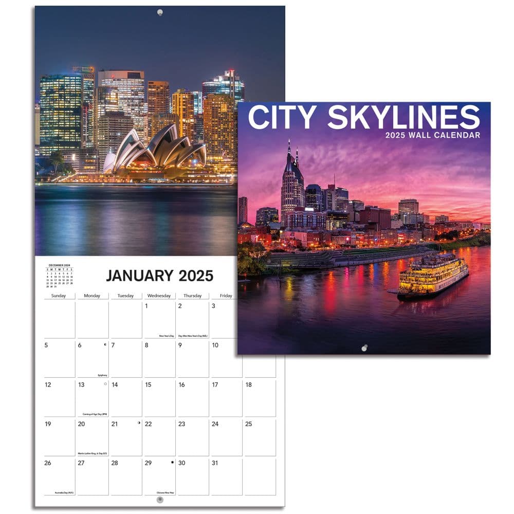 City Skylines 2025 Mini Wall Calendar Alt4