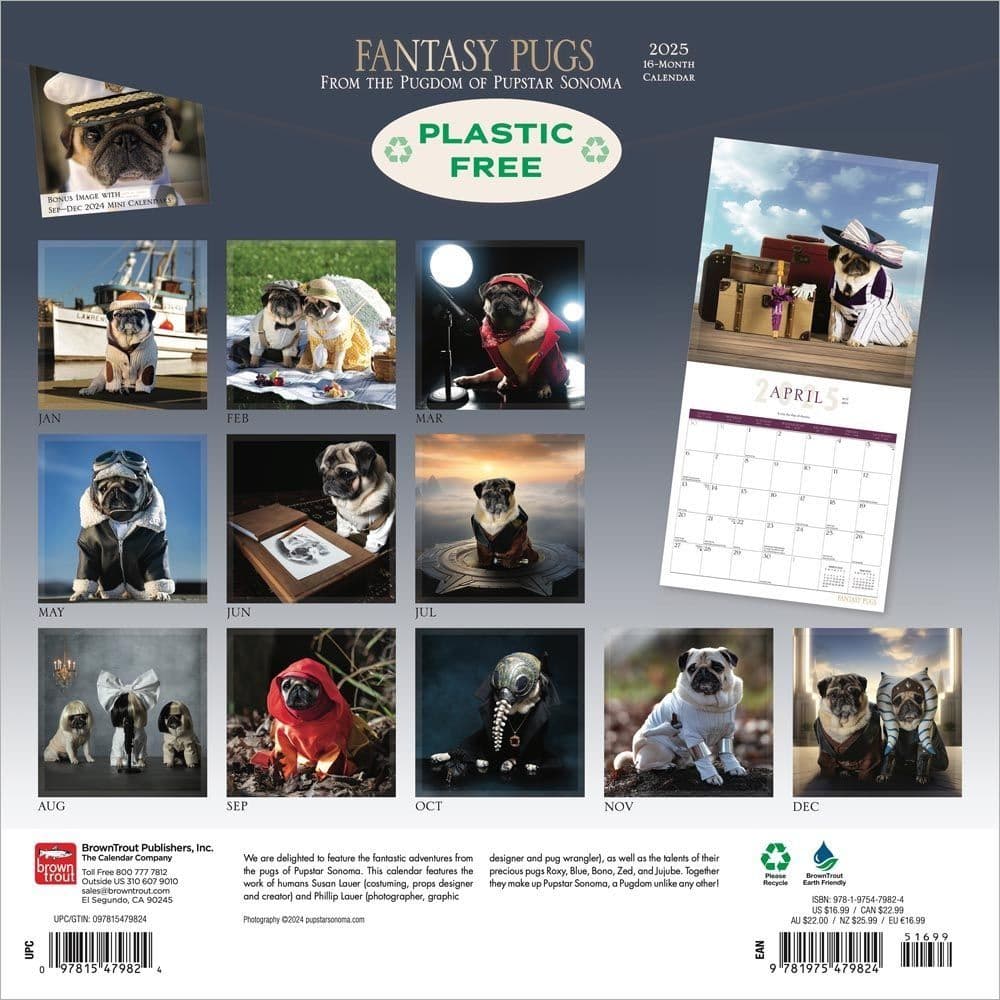 Fantasy Pugs 2025 Wall Calendar First Alternate Image