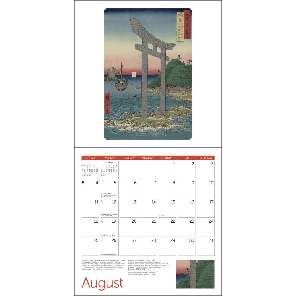 Japanese Woodblocks MFA 2024 Wall Calendar