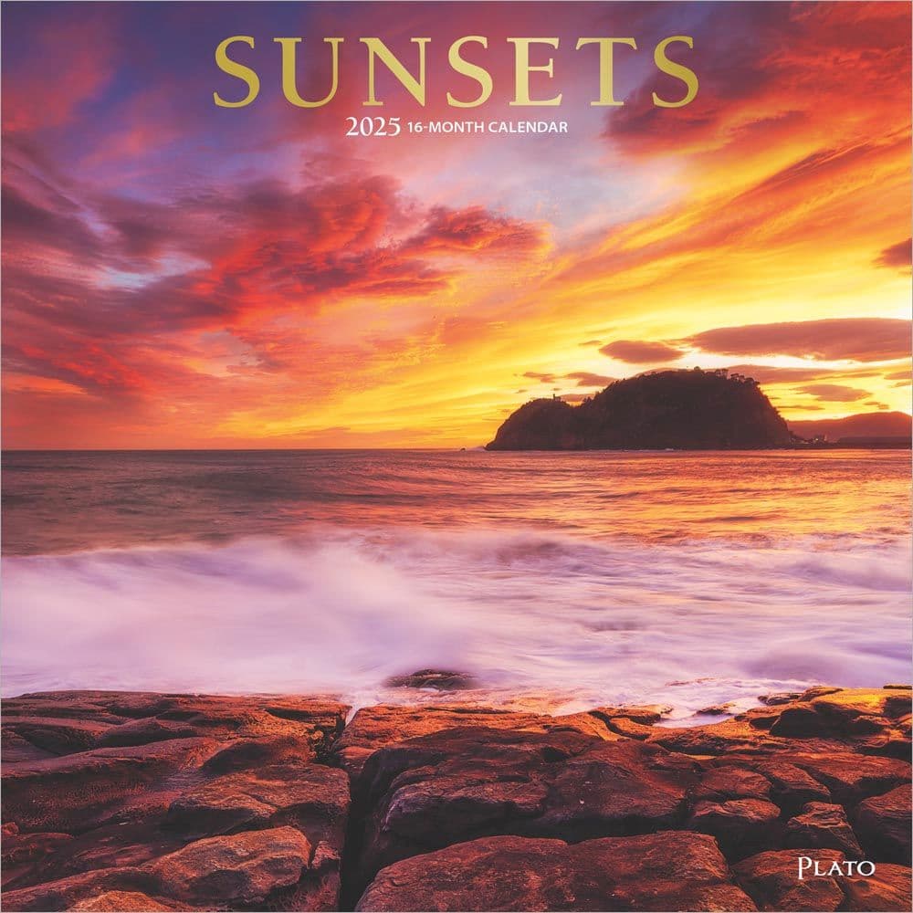 Sunsets Plato 2025 Wall Calendar