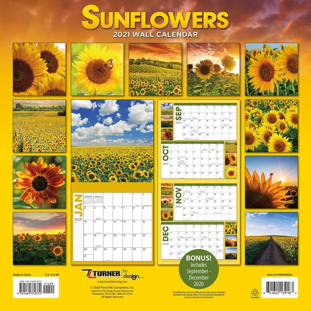 Sunflowers Wall Calendar