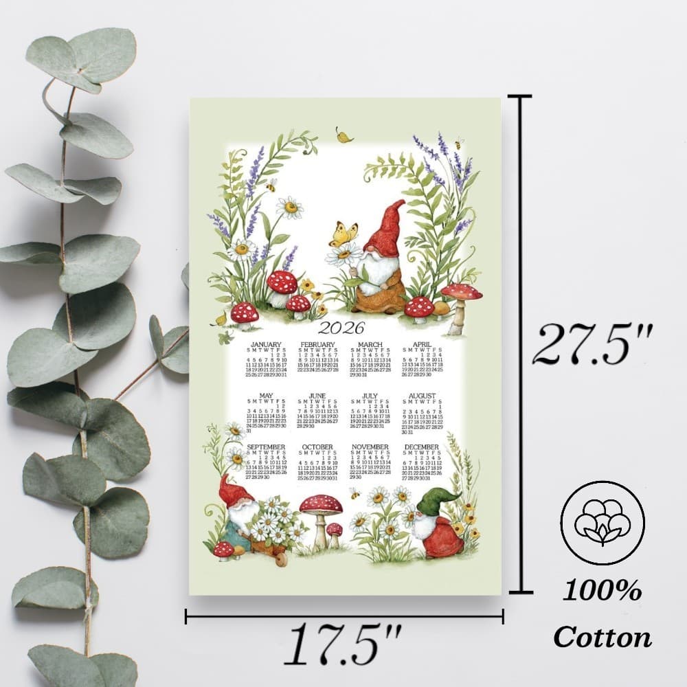 Garden Gnomes 2026 Calendar Towel First Alternate Image