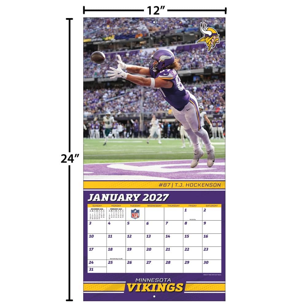 NFL Minnesota Vikings 2027 Wall Calendar Fourth Alternate Image