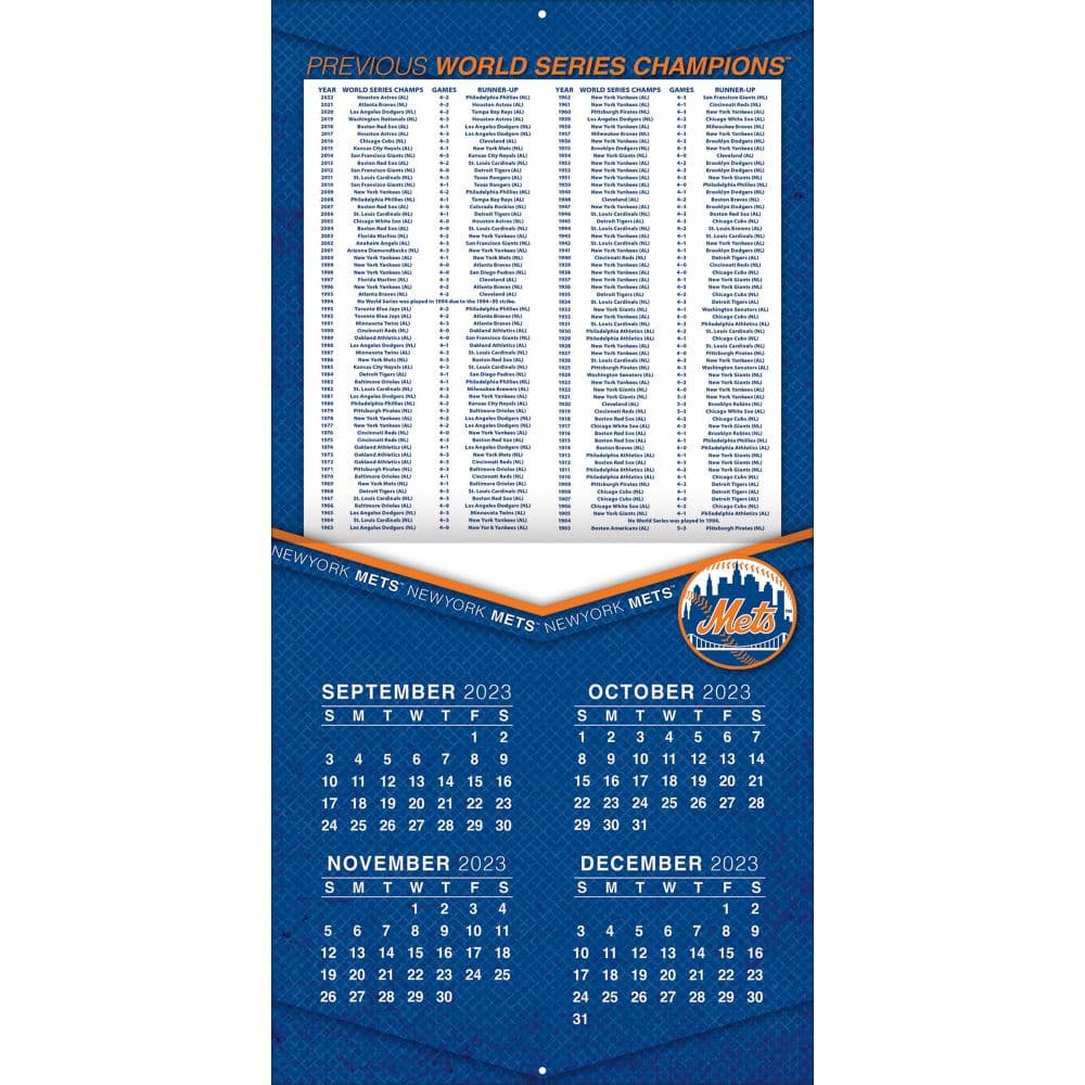 MLB New York Mets 2025 Wall Calendar