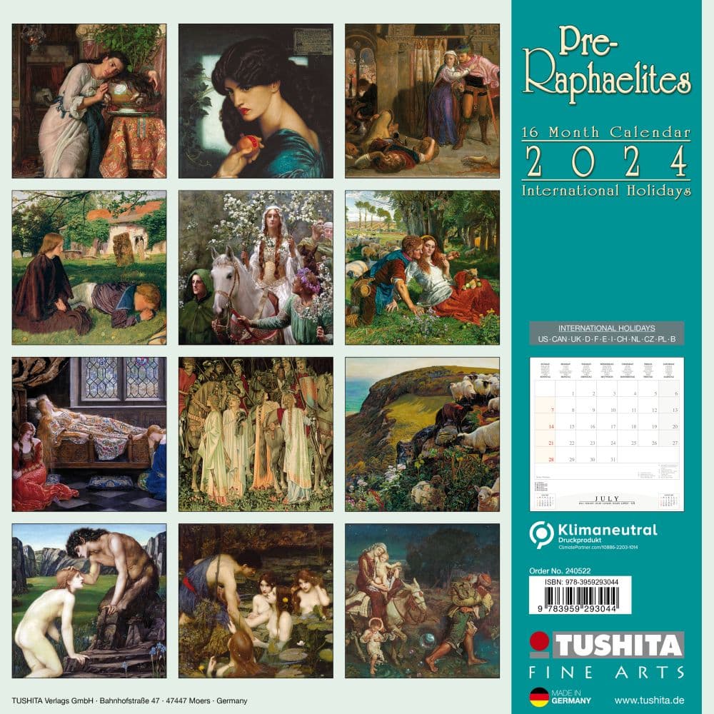 Pre-Raphaelites 2024 Wall Calendar First Alternate Image width=&quot;1000&quot; height=&quot;1000&quot;