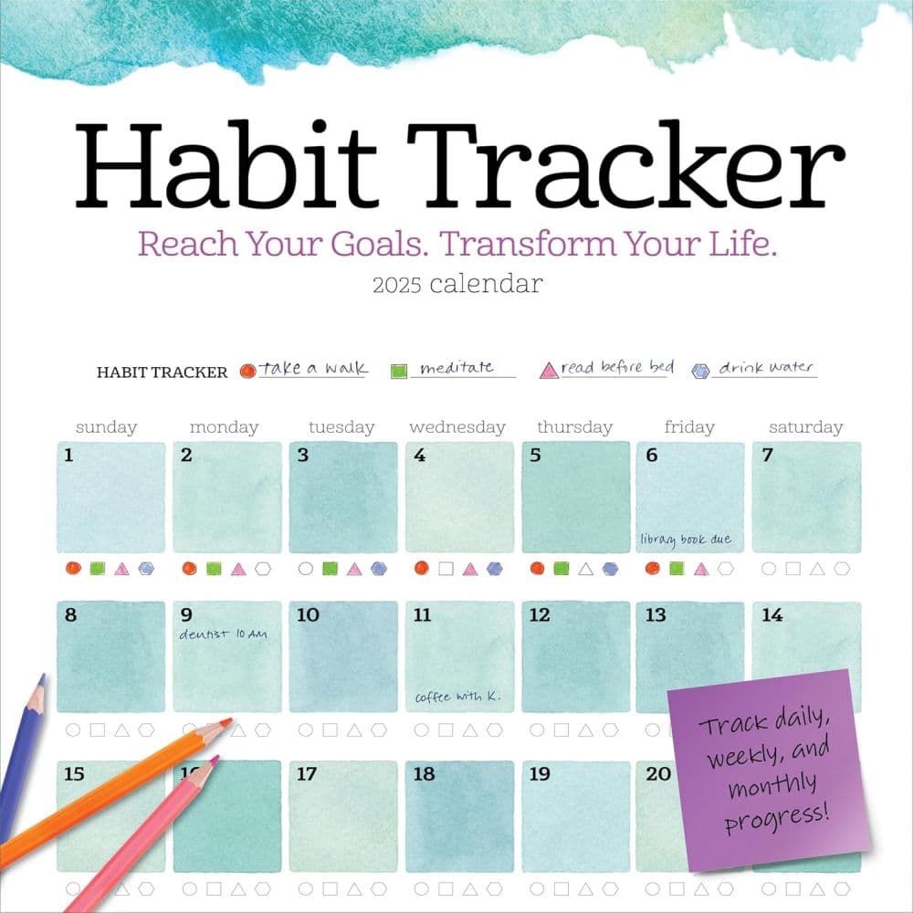 Habit Tracker 2025 Wall Calendar Main Product Image