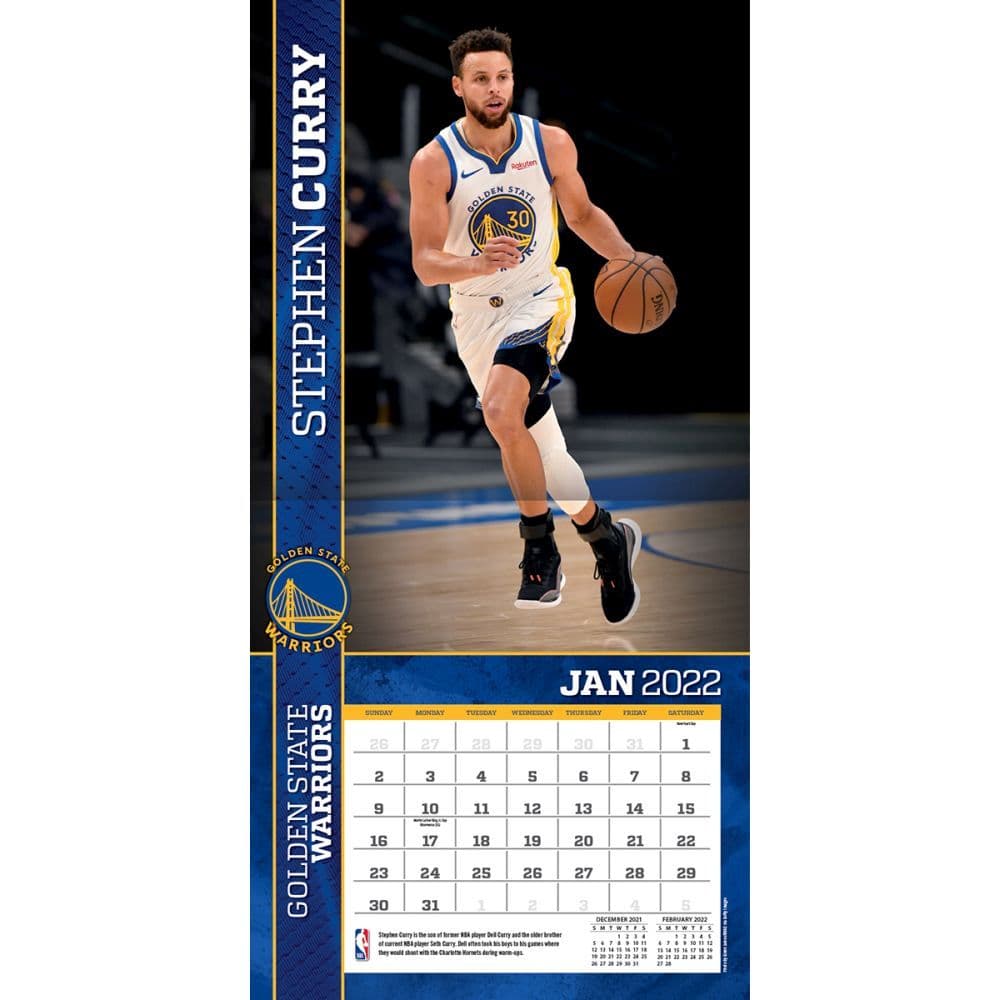 Golden State Warriors Stephen Curry 2022 Wall Calendar - Calendars.com