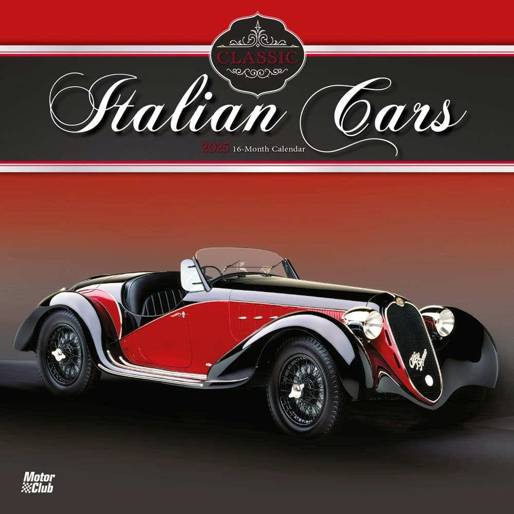 Classic Italian Cars Motor Club 2025 Wall Calendar