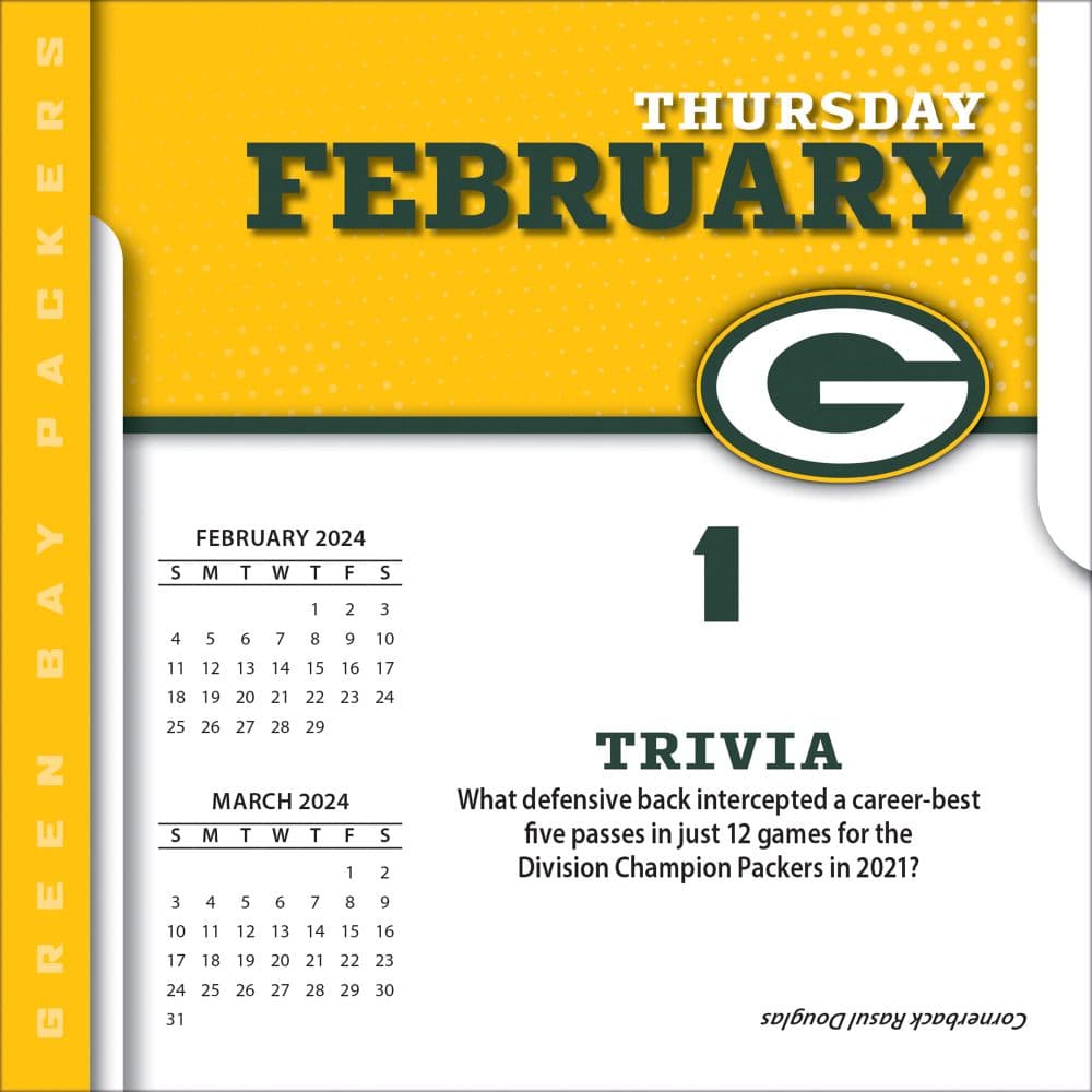 NFL Green Bay Packers 2024 Desk Calendar Third Alternate Image width=&quot;1000&quot; height=&quot;1000&quot;