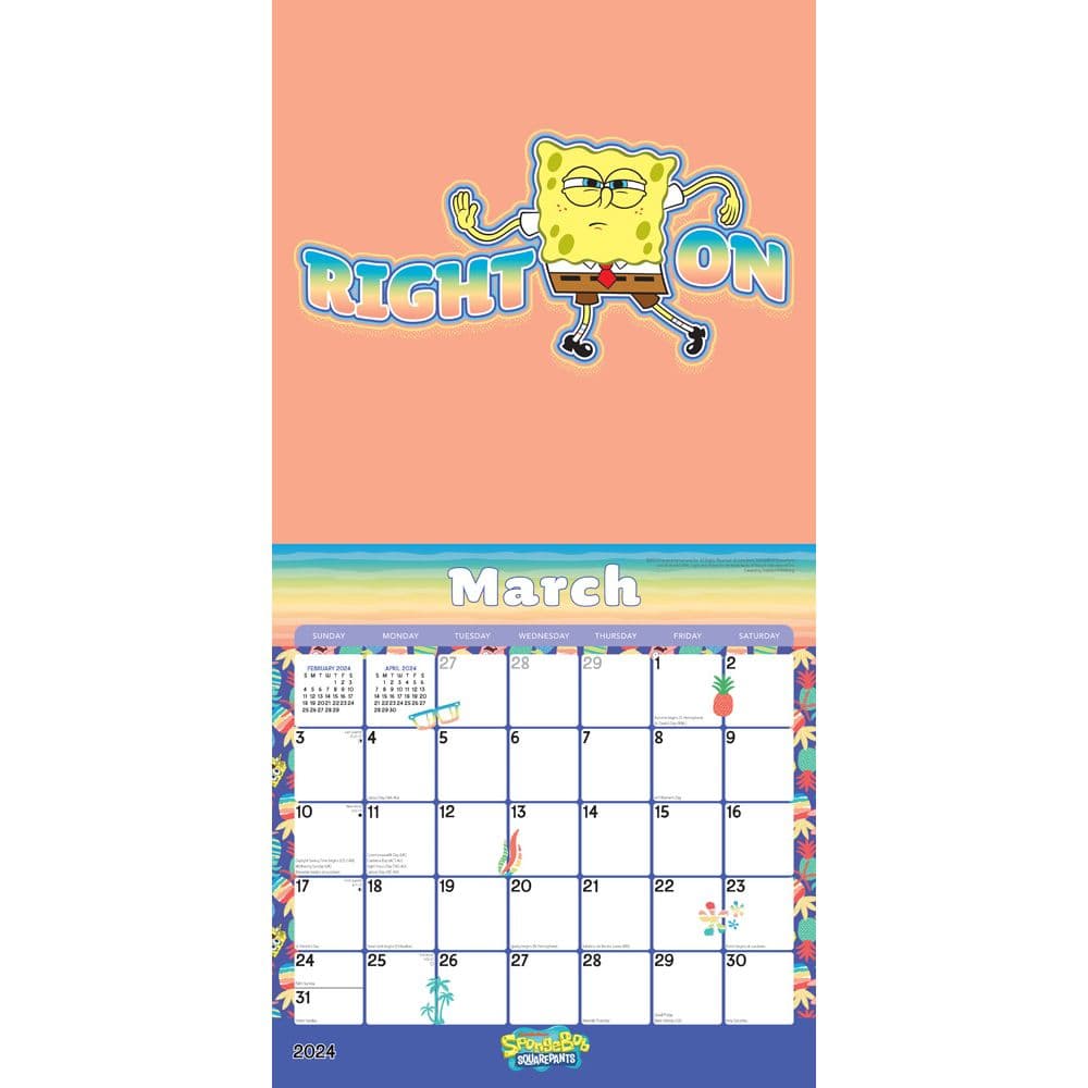 Spongebob 2024 Wall Calendar