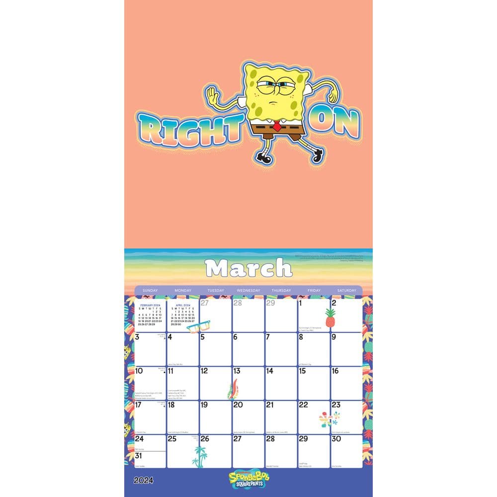 Spongebob 2024 Wall Calendar Alt2