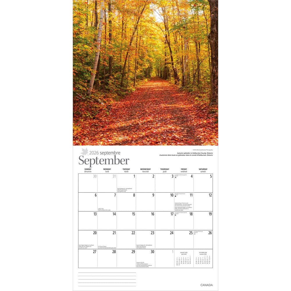 Canada 2026 Wall Calendar Third Alternate Image