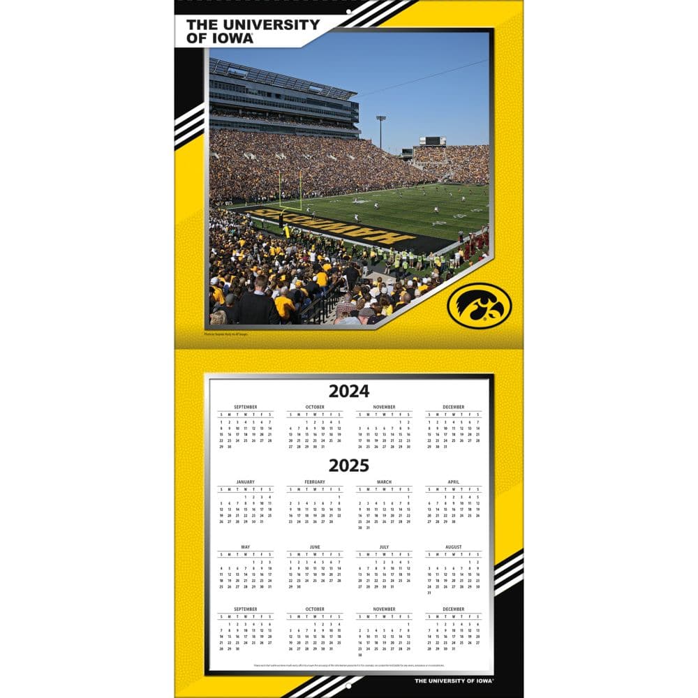 COL Iowa Hawkeyes 2025 Wall Calendar Second Alternate Image