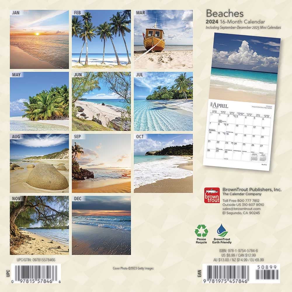 Beaches 2024 Mini Wall Calendar First Alternate Image width=&quot;1000&quot; height=&quot;1000&quot;