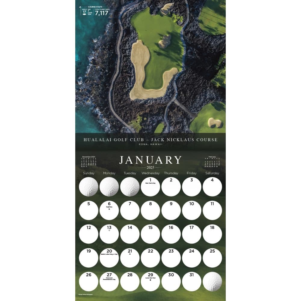 SI Golf Courses Exclusive with Print 2025 Wall Calendar Alt1