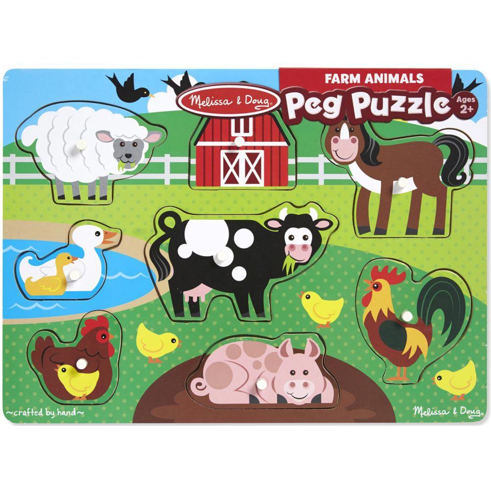Farm Animals Peg Puzzle Main Image
