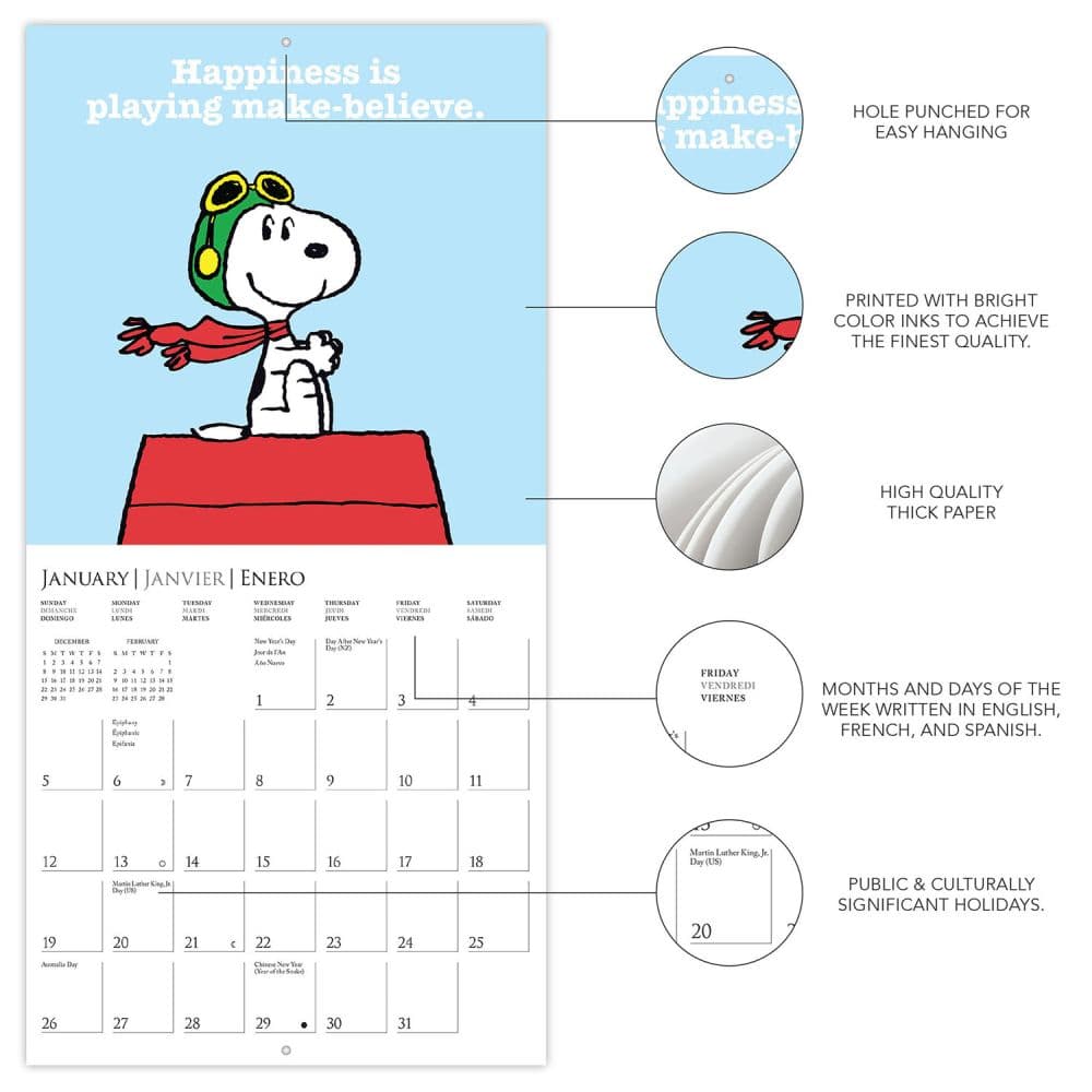 Peanuts 2025 Mini Wall Calendar Alt2