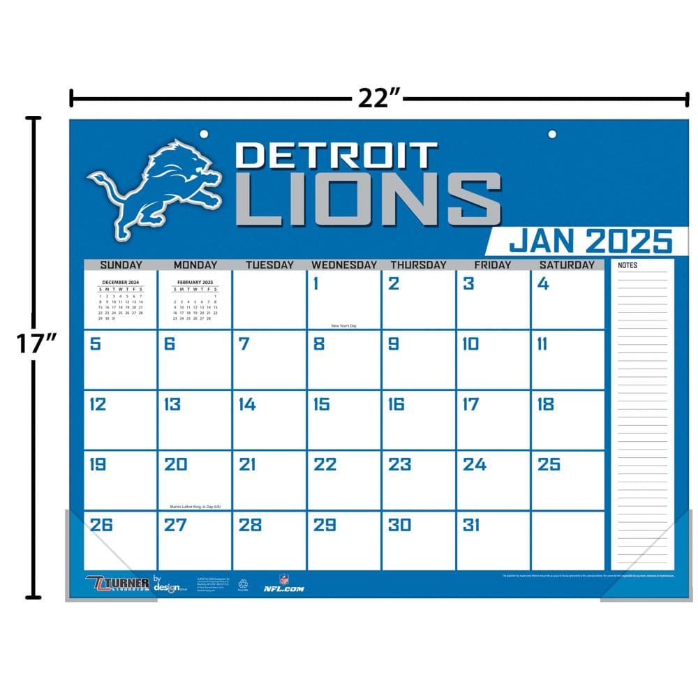 NFL Detroit Lions 2025 Desk Pad Fourth Alternate Image