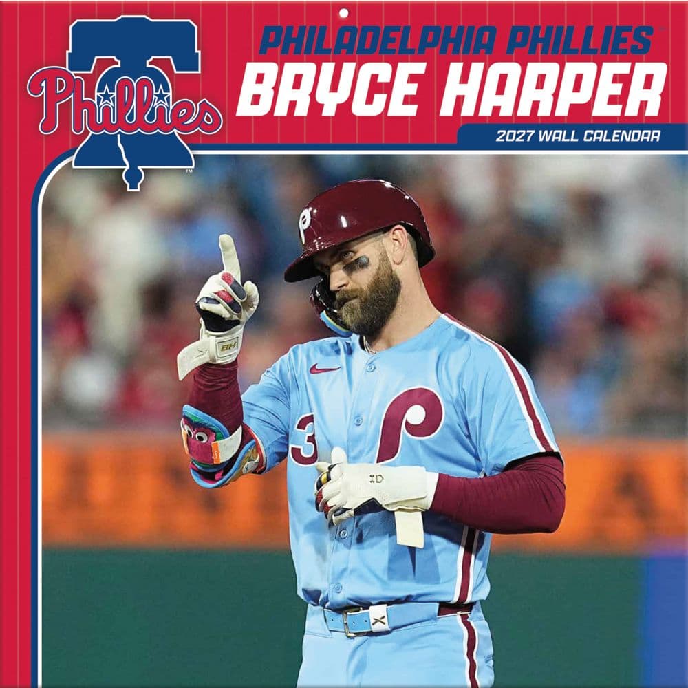 MLB Philadelphia Phillies Bryce Harper 2027 Wall Calendar Main Product Image
