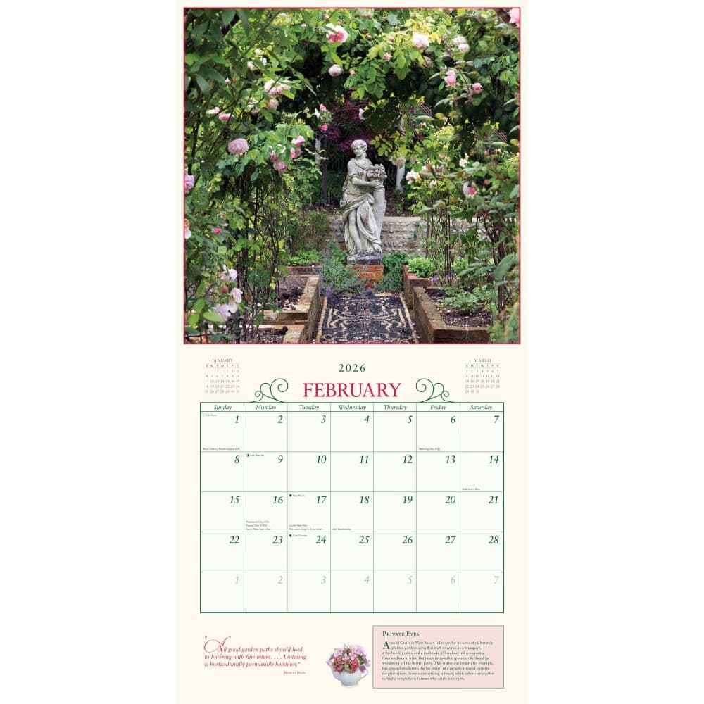 Secret Garden 2026 Wall Calendar Second Alternate Image