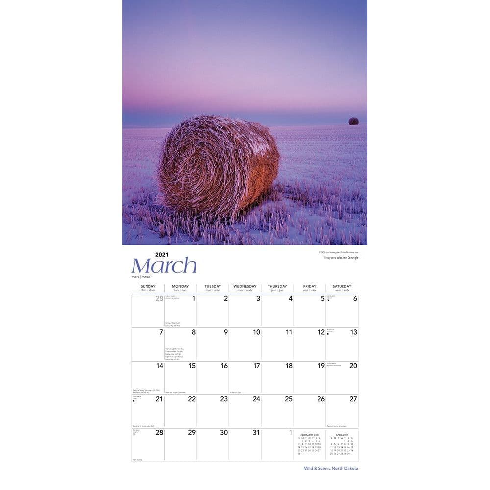 North Dakota Wall Calendar