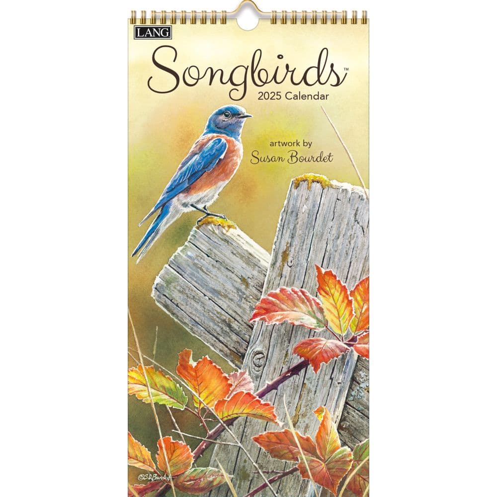 Songbirds 2025 Vertical Wall Calendar by Susan Bourdet_Main Image