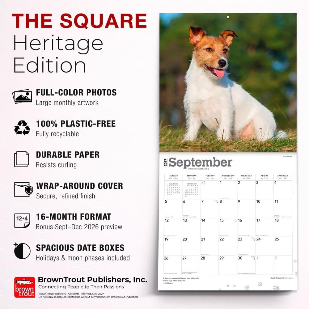 Jack Russell Terriers 2027 Wall Calendar Fifth Alternate Image