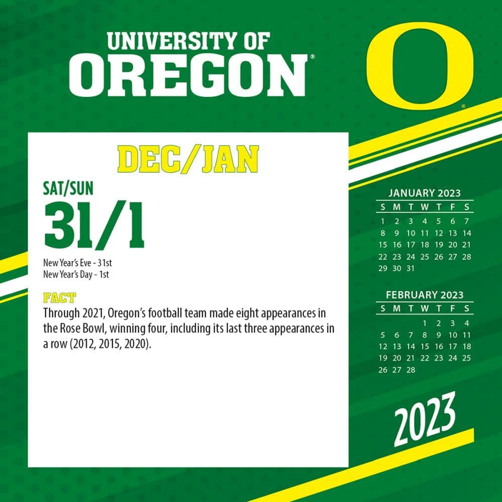 Oregon State University 2023 Calendar Oregon Ducks 2023 Desk Calendar - Calendars.com