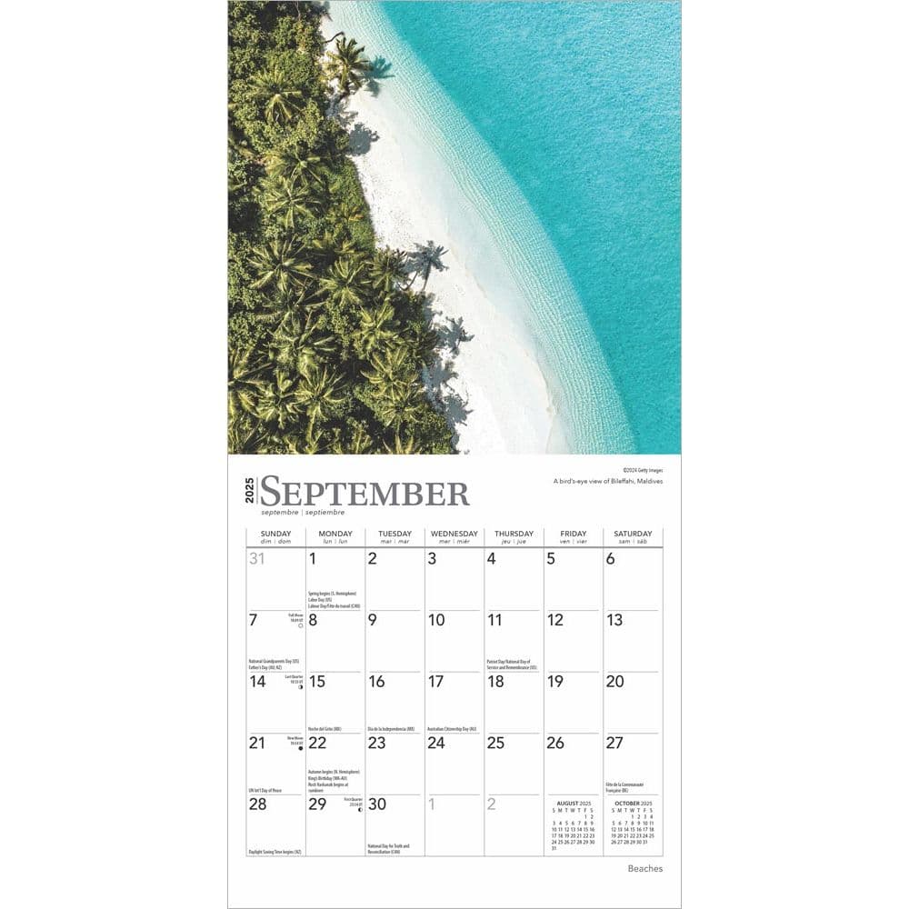 Beaches 2025 Mini Wall Calendar