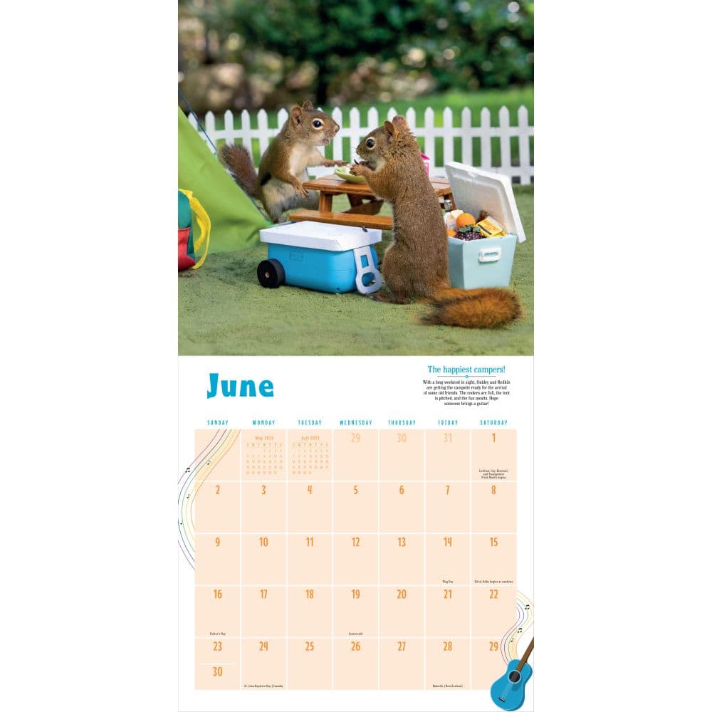 Secret Life of Squirrels 2024 Wall Calendar