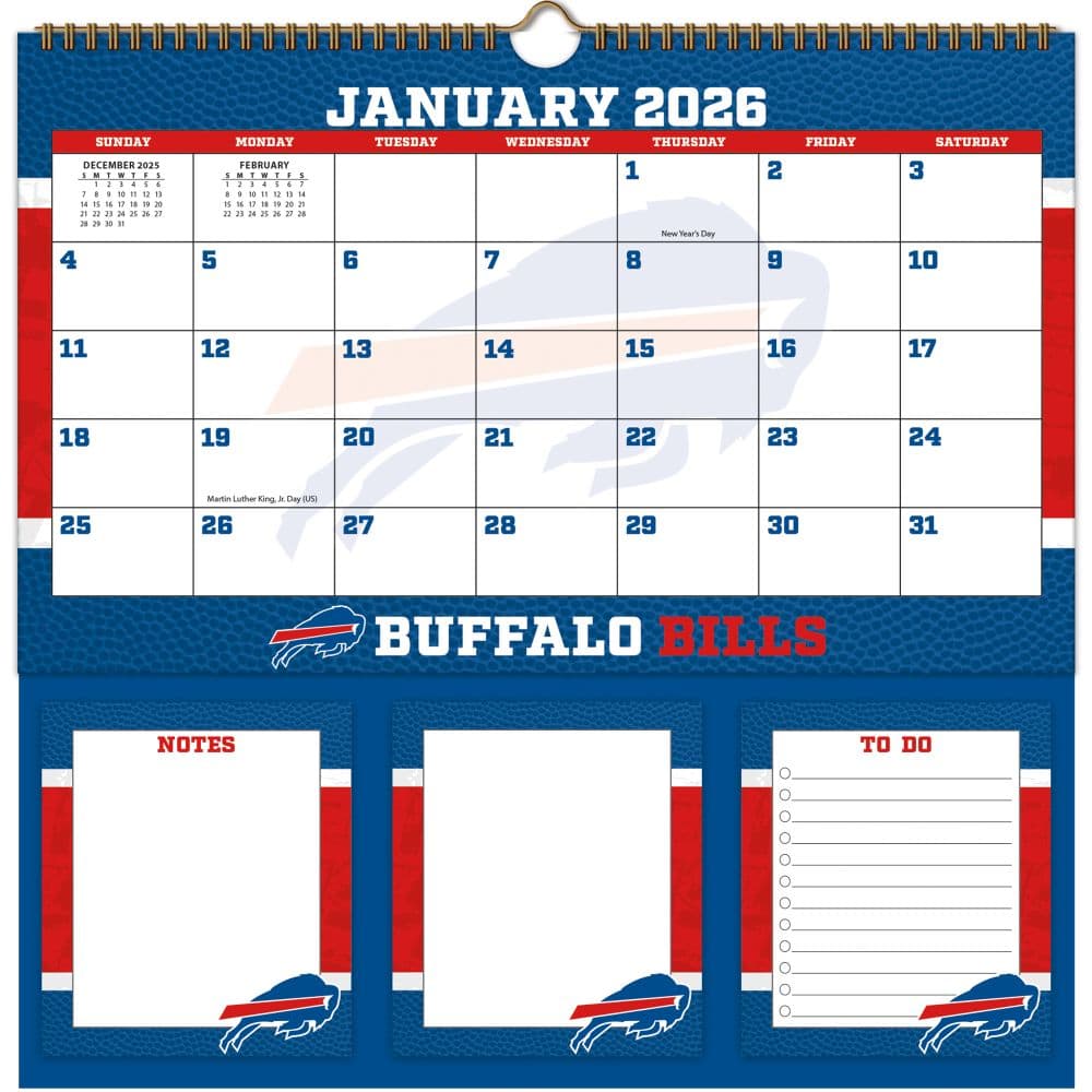 image NFL Buffalo Bills 2026 Memomate Spiral Wall Calendar