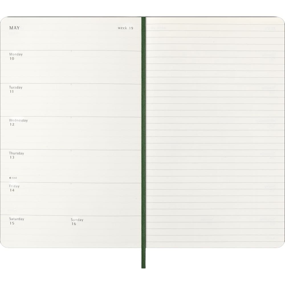 Moleskine Myrtle Green Large 2027 Soft Cover Weekly Planner Third Alternate Image