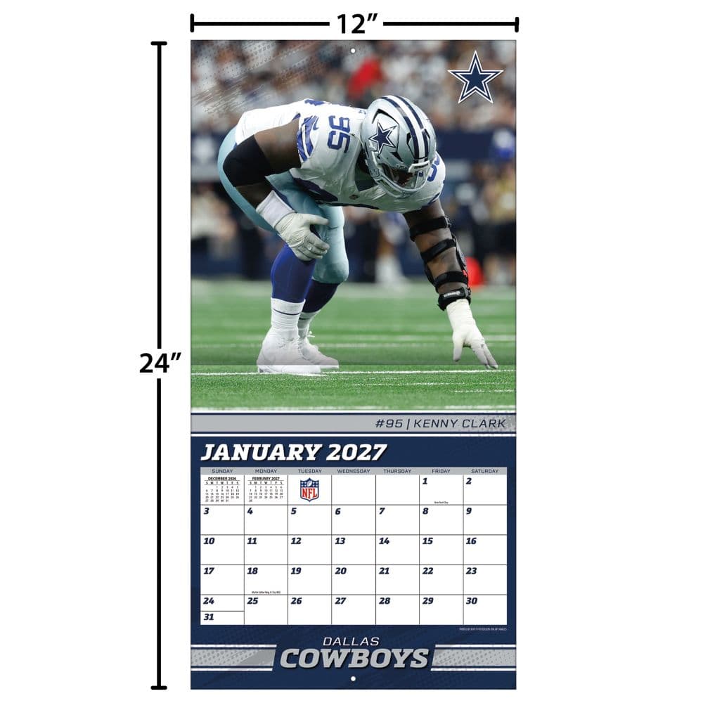 NFL Dallas Cowboys 2027 Wall Calendar Fourth  Alternate Image