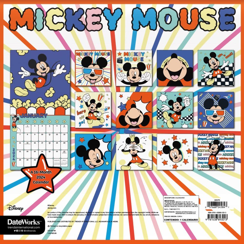 Mickey Mouse Exclusive with Print 2024 Wall Calendar