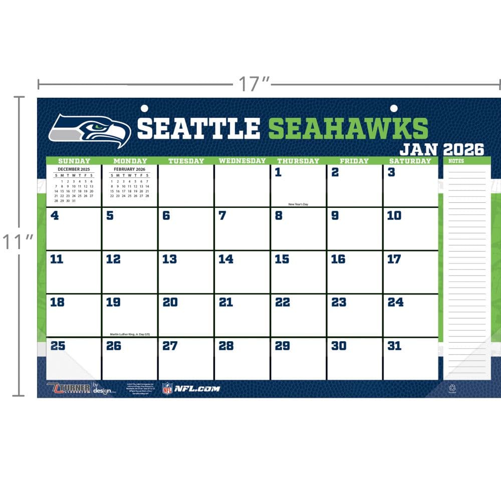 NFL Seattle Seahawks Small 2026 Desk Pad Third Alternate Image